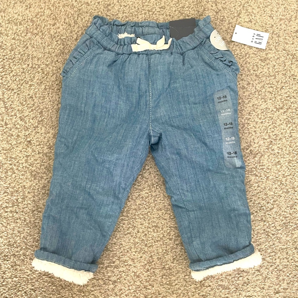 Baby Gap Kids Blue Denim Thick Pants Winter